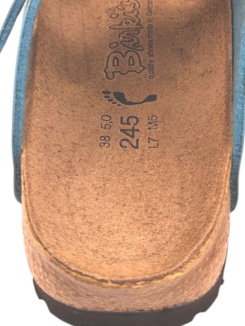 Birki’s Birkenstock Freeport Aqua Blue Perforated Cork Sandals EU 38 US 7 S4135 - Picture 10 of 11